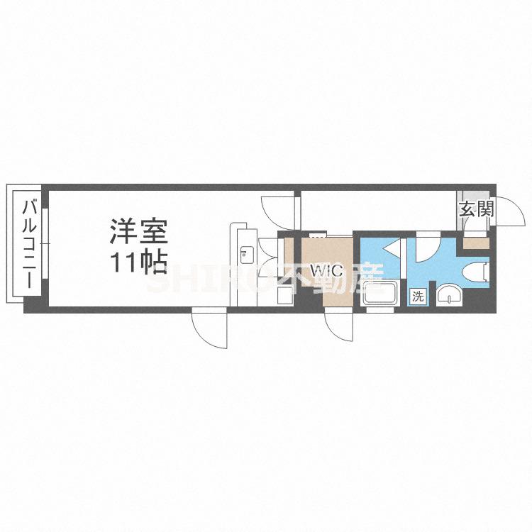 ラ・パサージュ(1K/2階)の間取り写真