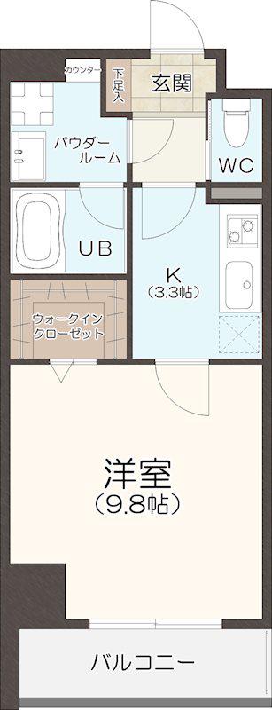 PREMIUM TOWN PLACE(1K/4階)の間取り写真