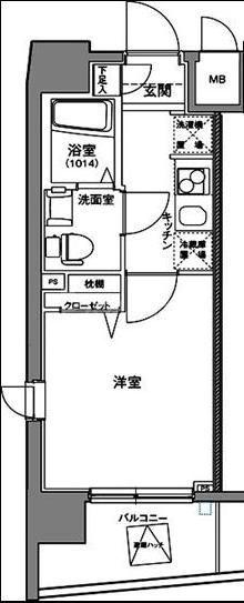 ハーモニーレジデンス東京イーストコア(1K/2階)の間取り写真
