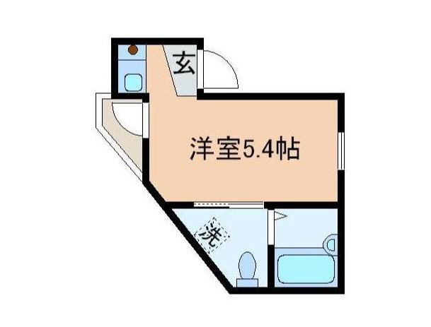 シャンテ蒲田(ワンルーム/2階)の間取り写真