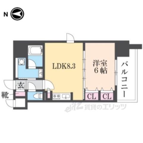 プレサンス昭和通ESRISE(1LDK/10階)の間取り写真