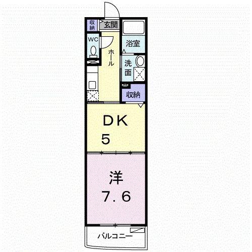 ラ・コルタ(1DK/1階)の間取り写真
