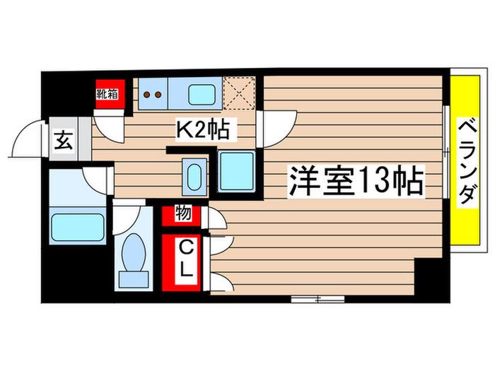 アークブレインII(1K/2階)の間取り写真