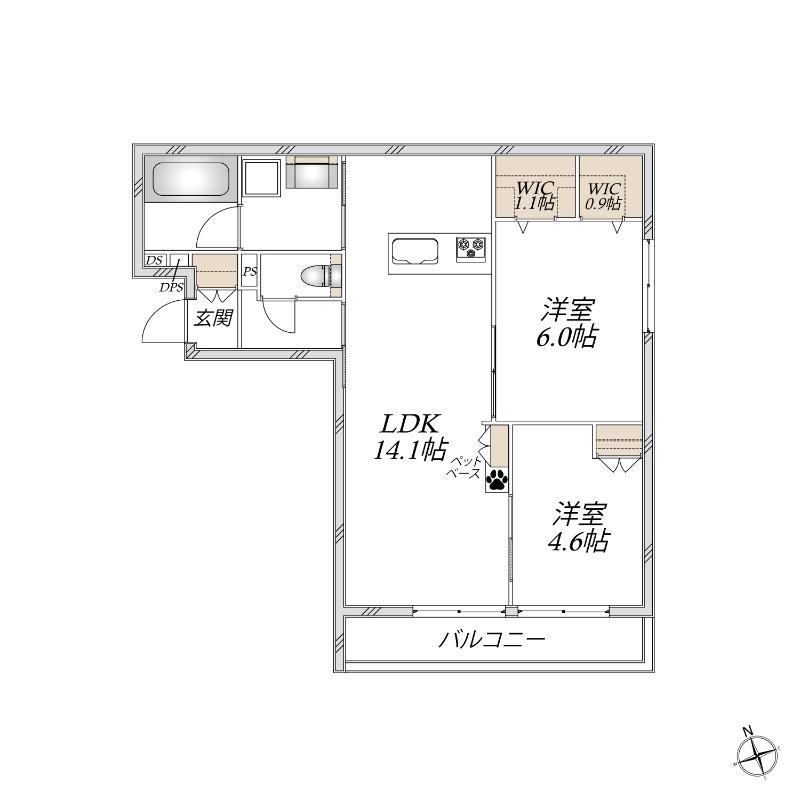 MAISON M(2LDK/2階)の間取り写真