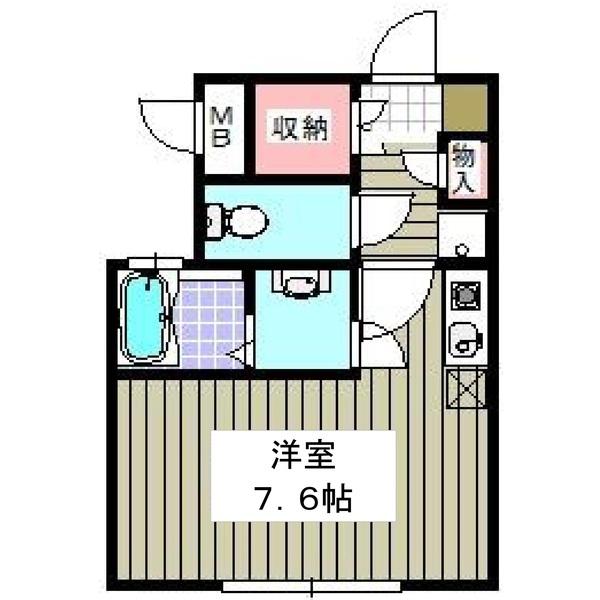 ONES STAGE高砂(ワンルーム/2階)の間取り写真
