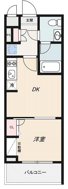 アーバンパーク品川豊町(1DK/4階)の間取り写真