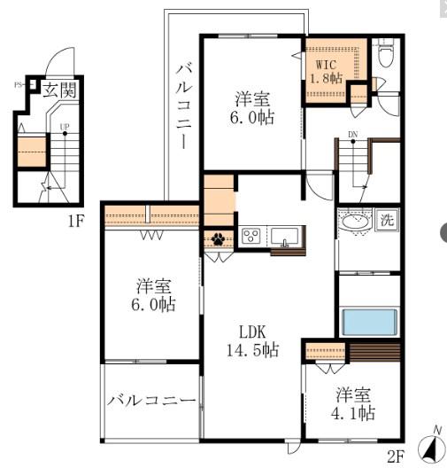 ESPERANZA(3LDK/2階)の間取り写真