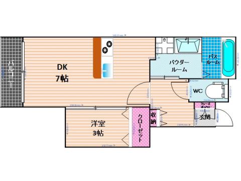 ライフフィールド警弥郷(1LDK/5階)の間取り写真