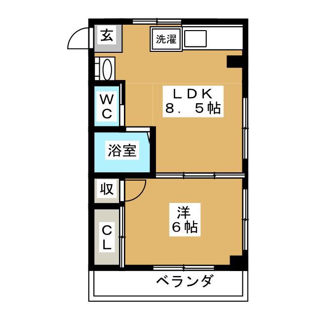メゾンドールヨコオ(1LDK/2階)の間取り写真