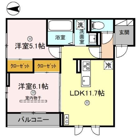 グレイスメゾン永和(2LDK/2階)の間取り写真