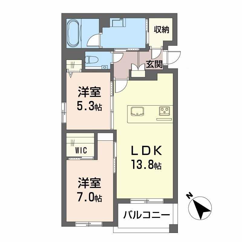 コンフォートH2026(2LDK/1階)の間取り写真