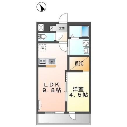 エーデルハイツ(1LDK/2階)の間取り写真