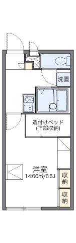 レオパレスサンポーチ(1K/1階)の間取り写真