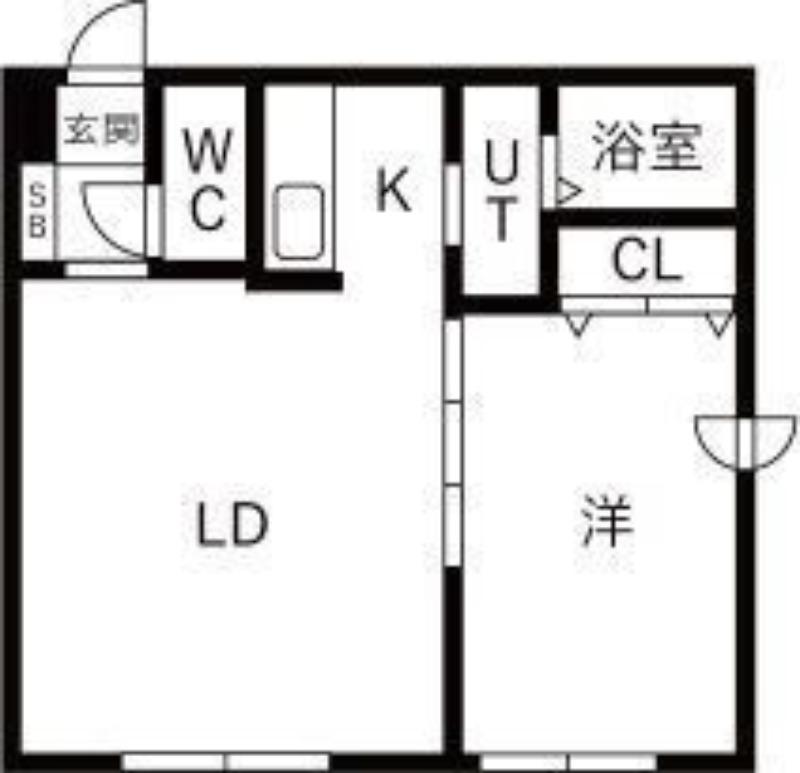 HARUSAKU行啓通 旧ほうしん山鼻(1LDK/2階)の間取り写真