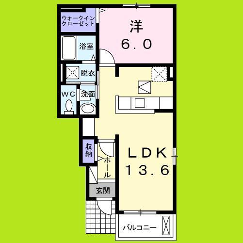 グランシャリオ I(1LDK/1階)の間取り写真