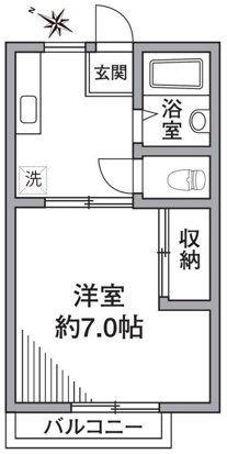 クレッシェンドK 205(1K/2階)の間取り写真