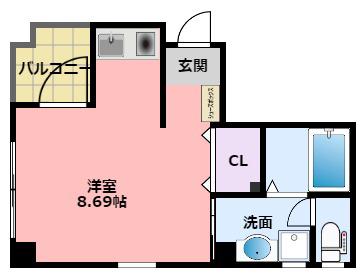 曙ハイム(ワンルーム/1階)の間取り写真