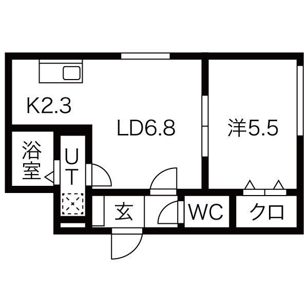 コージィープレイス206(1LDK/4階)の間取り写真