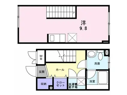 デライトコートVI(ワンルーム/3階)の間取り写真