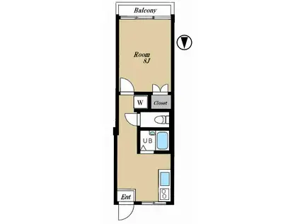 セントラル第二青山(1K/5階)の間取り写真