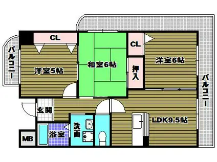 エクセレンシーアイ(3LDK/3階)の間取り写真