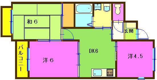 スカイタウン池田B(3DK/1階)の間取り写真
