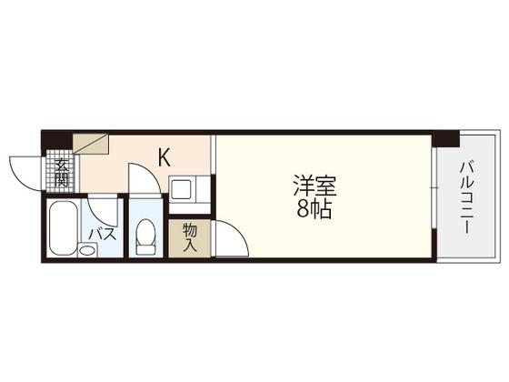 リマーカーブル己斐(1K/3階)の間取り写真