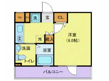 R.HOURS SASAZUKA(1K/2階)の間取り写真