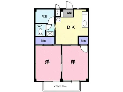 シティハイツ恭武(2DK/2階)の間取り写真