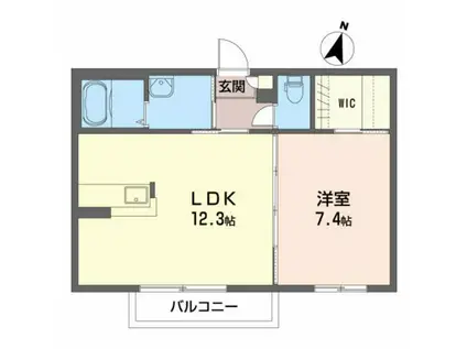 ジョイカームA(1LDK/1階)の間取り写真