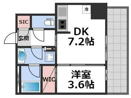 ルフォンプログレ堺筋本町タワーレジデンス(1DK/11階)の間取り写真