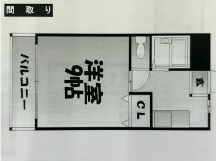 ラ・メール神田(1K/3階)の間取り写真