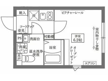 COCOCUBE大森II(1K/3階)の間取り写真