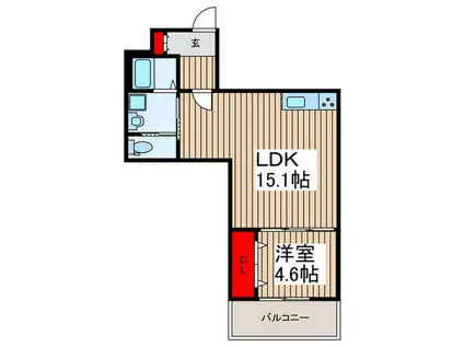 IMPLEOS朝霞根岸台(1LDK/3階)の間取り写真