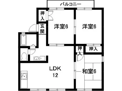 セジュール伊藤C棟(3LDK/2階)の間取り写真