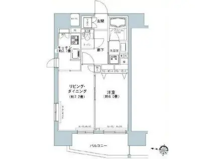 パークキューブ板橋本町(1LDK/7階)の間取り写真