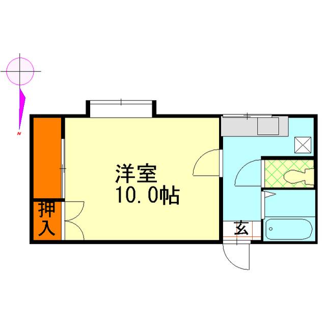 コーポ鶴見(1K/3階)の間取り写真