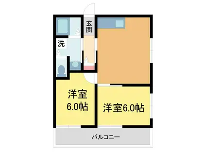 ハイツヨシダ(2LDK/2階)の間取り写真