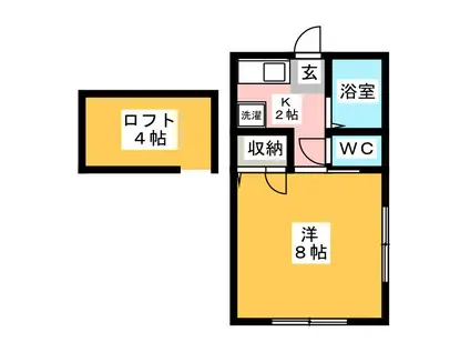 トウリンハウス(1K/1階)の間取り写真