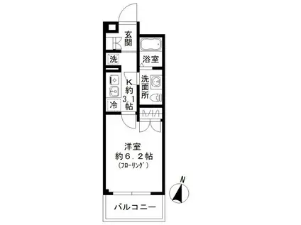 N-STAGE SOKASHINDEN(1K/3階)の間取り写真