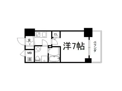 アドバンス心斎橋ラシュレ(1K/12階)の間取り写真