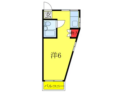 福山アパート(ワンルーム/2階)の間取り写真