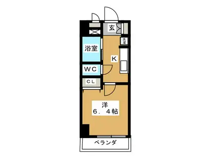 メイクスデザイン住吉IV(1K/7階)の間取り写真