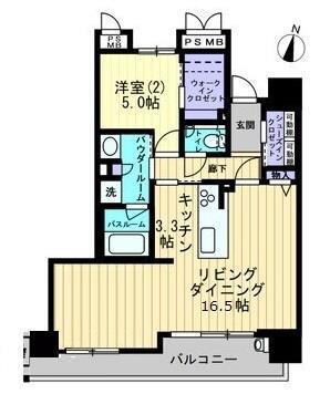 アルファゲートタワー福山駅前(1LDK/11階)の間取り写真