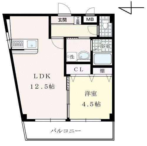 コーエイハイツ(1LDK/3階)の間取り写真