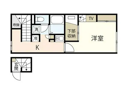 レオパレス行友(1K/2階)の間取り写真