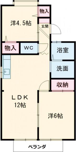 フォーマルハウトPSA(2LDK/1階)の間取り写真