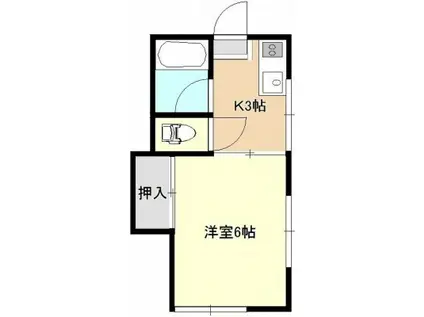若葉ハイツ(1K/2階)の間取り写真
