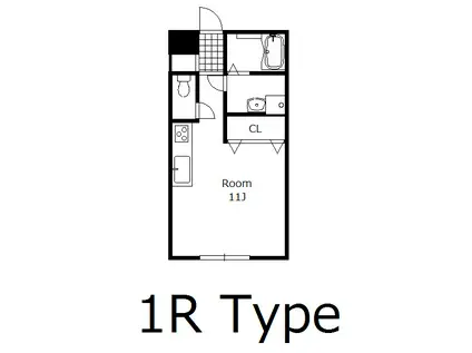 エルージュB(ワンルーム/2階)の間取り写真