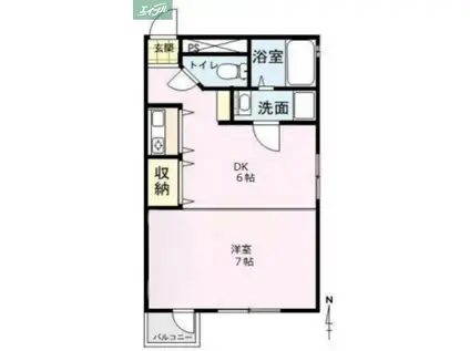 番丁三楽亭(1DK/2階)の間取り写真